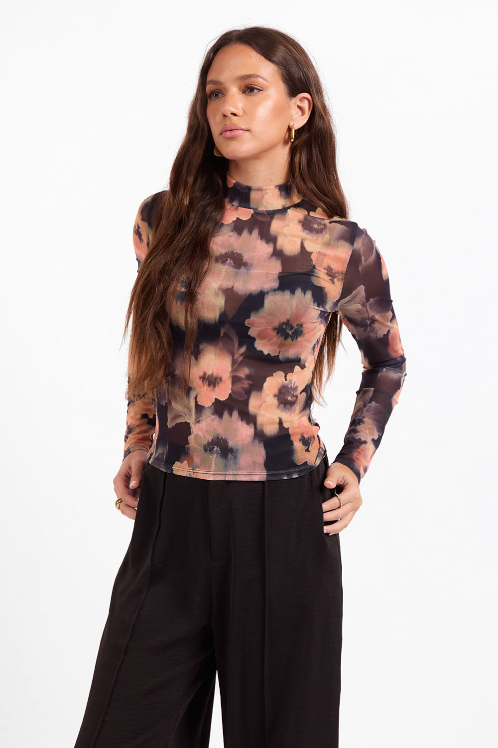 Sage the Label - Garden Grit Knit Top - Black Multi - Front Angle
