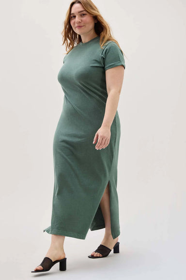Richer Poorer - Relaxed Tee Dress - Sage Leaf - Side