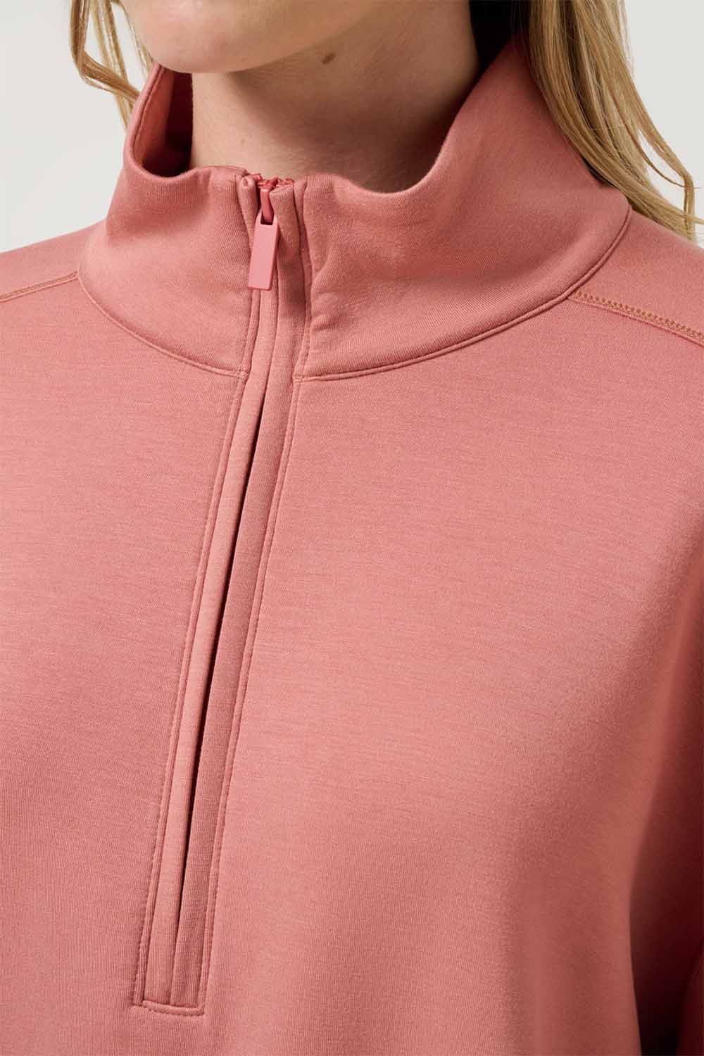 Travis Matthew - SKYLOFT SOFT ECHO HALF ZIP - Brick Dust - Detail