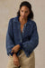 Faherty Sunwashed Lodge Cardigan in Midnight Indigo Wash — Front view