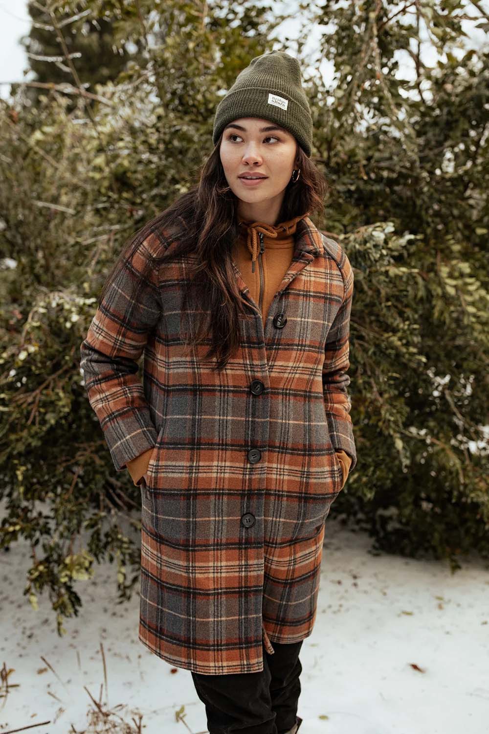 Bridge & Burn - Alberta Car Coat - Dorset Brushed Plaid - Front