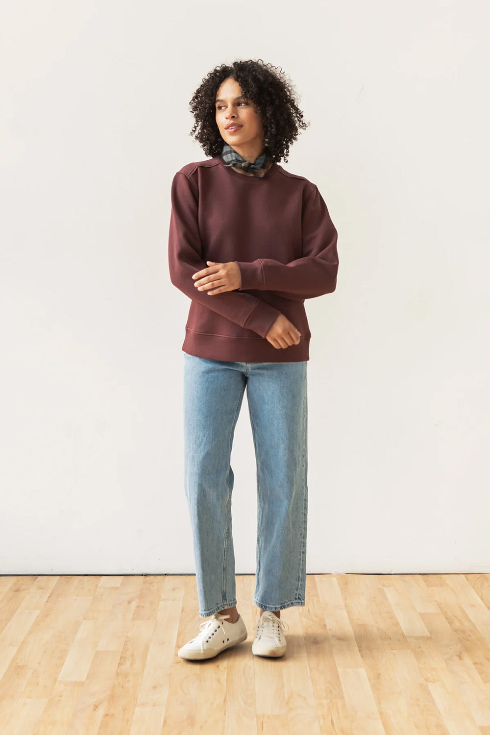Bridge & Burn - Bailey Crew Sweatshirt - Burgundy - Front