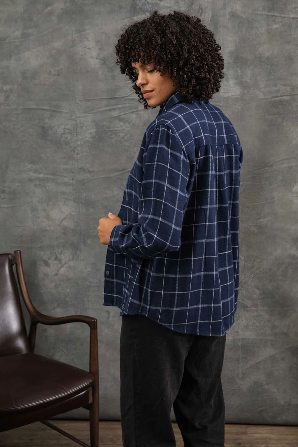 Bridge & Burn - Bird Shirt - Moonrise/Windowpane - Back
