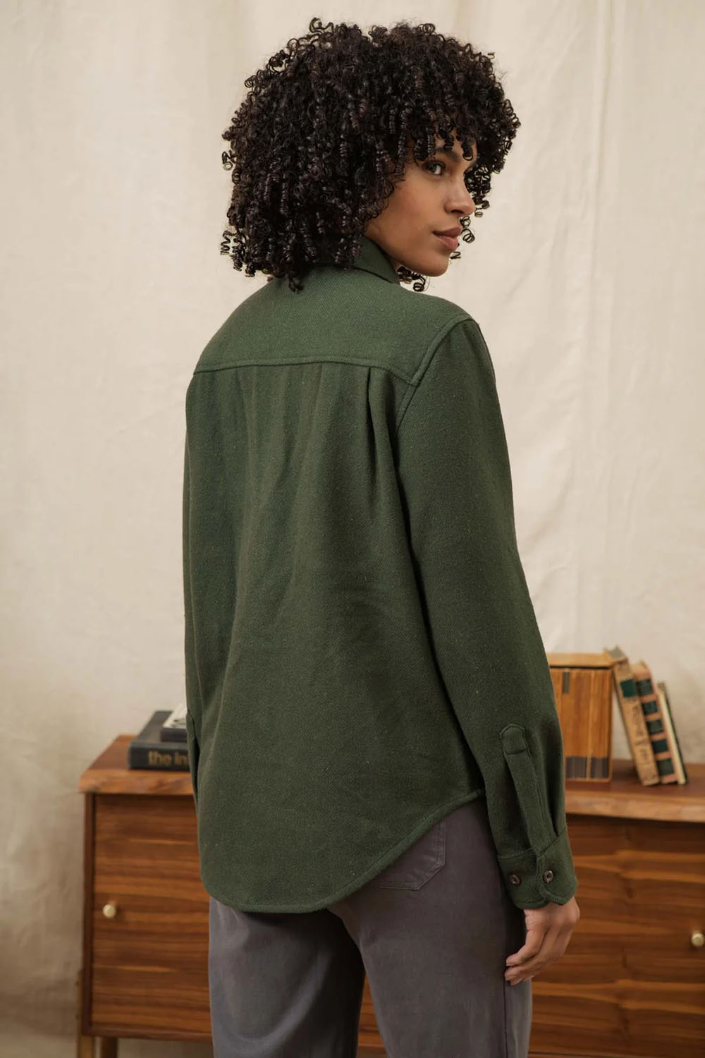 Bridge & Burn - Dawson Overshirt - Dark Sage - Back