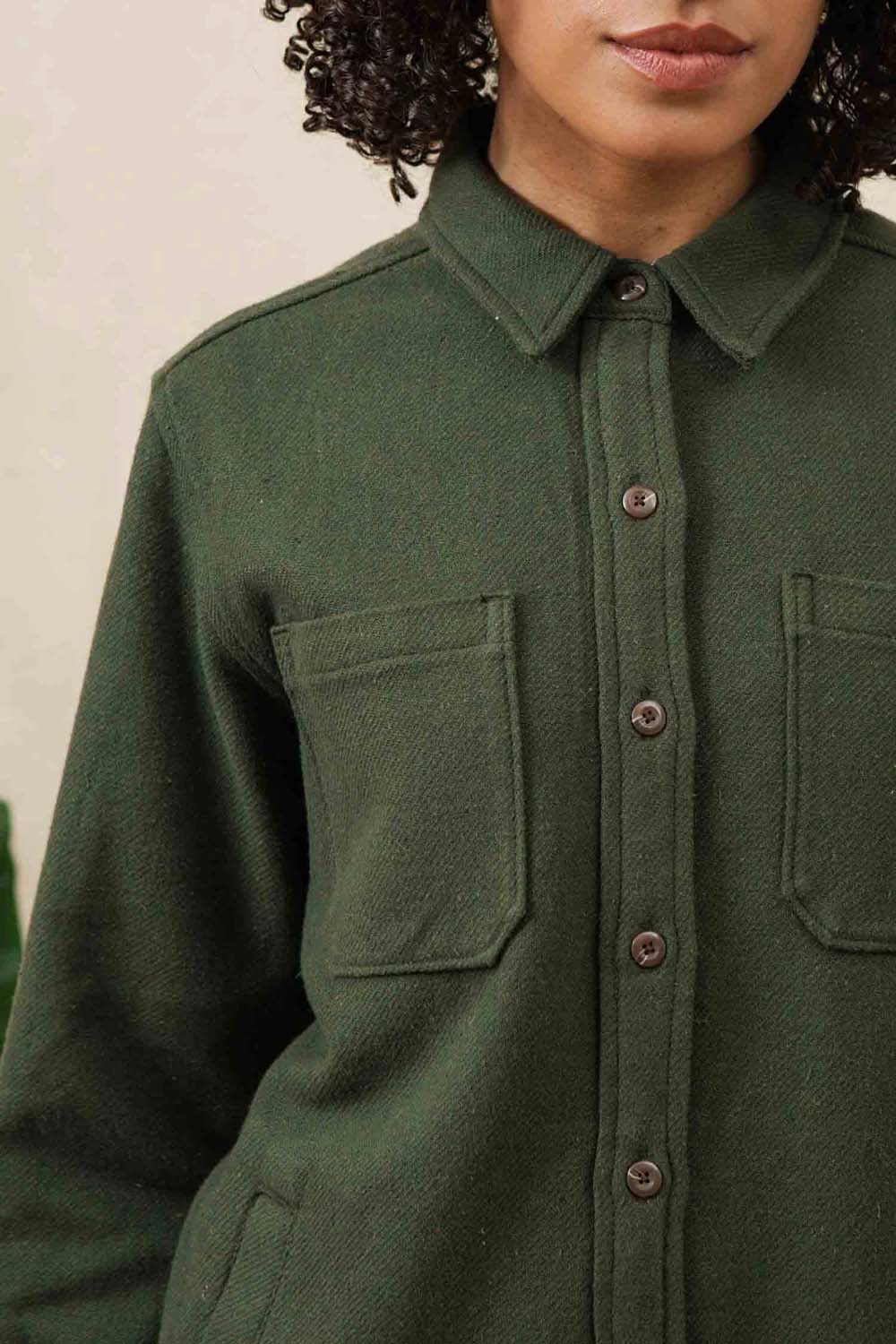 Bridge & Burn - Dawson Overshirt - Dark Sage - Detail