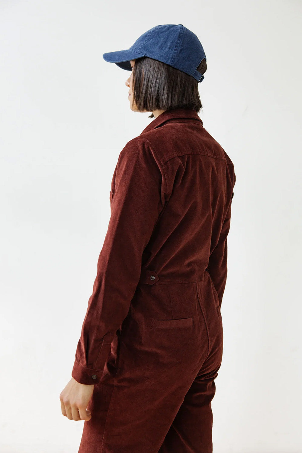 Bridge & Burn - Faye Jumpsuit - Dark Red Pinwhale - Back