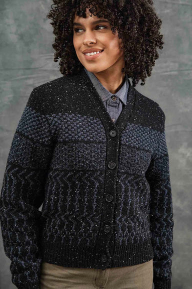 Bridge & Burn - Juneau Cardigan - Midnight Tweed - Buttoned