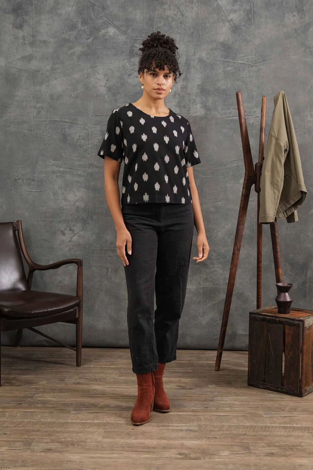 Bridge & Burn - Leona Shirt - Eclipse Ikat - Front