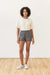 bridge and burn luca track short denim herringbone stripe front