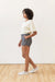 bridge and burn luca track short denim herringbone stripe side