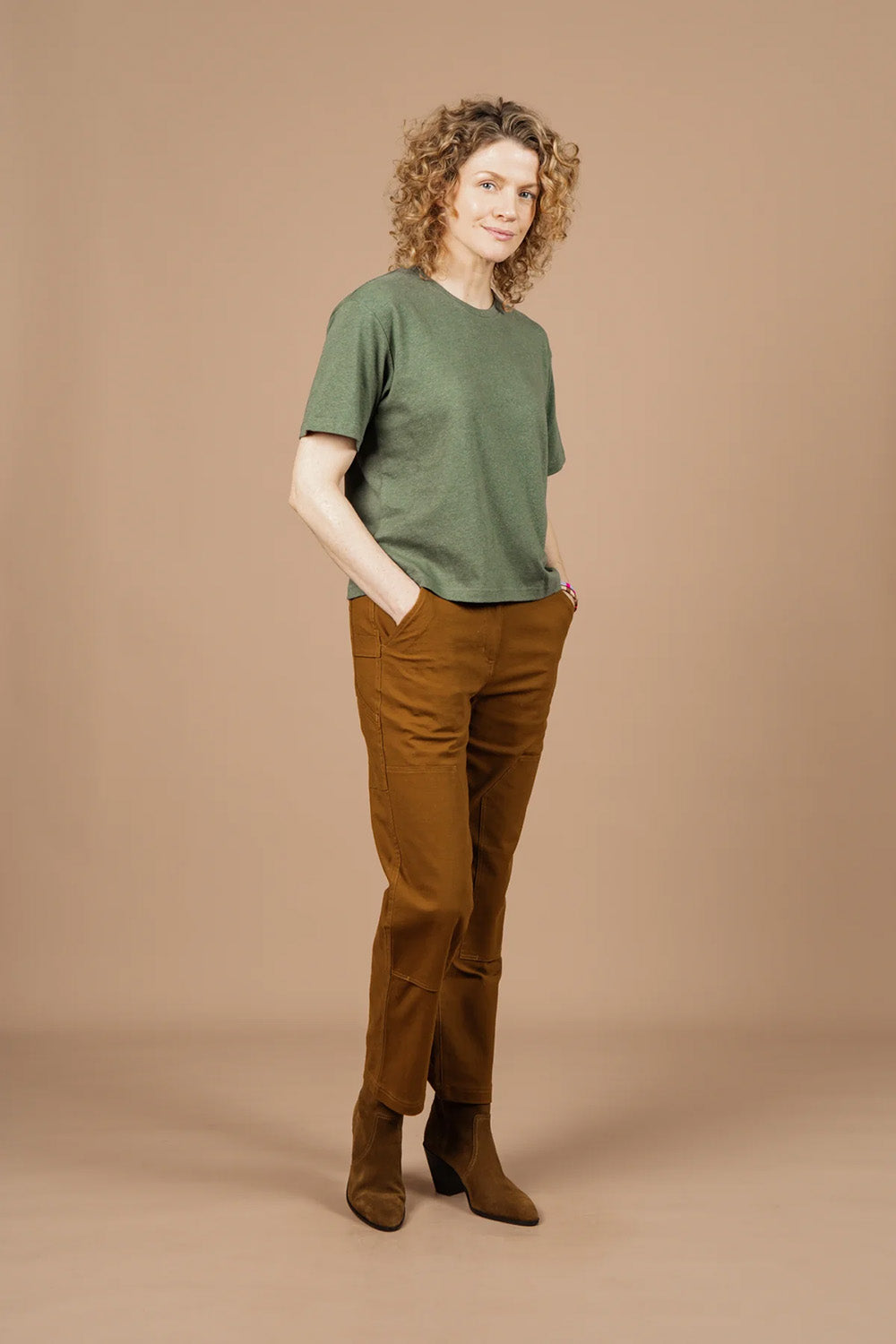 Bridge & Burn - Organic Hemp Boxy Tee - Cypress - Side