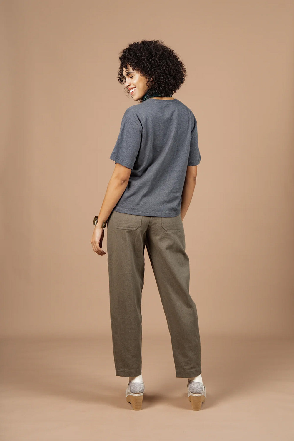 Bridge and Burn - Organic Hemp Boxy Tee - Slate Grey - Back