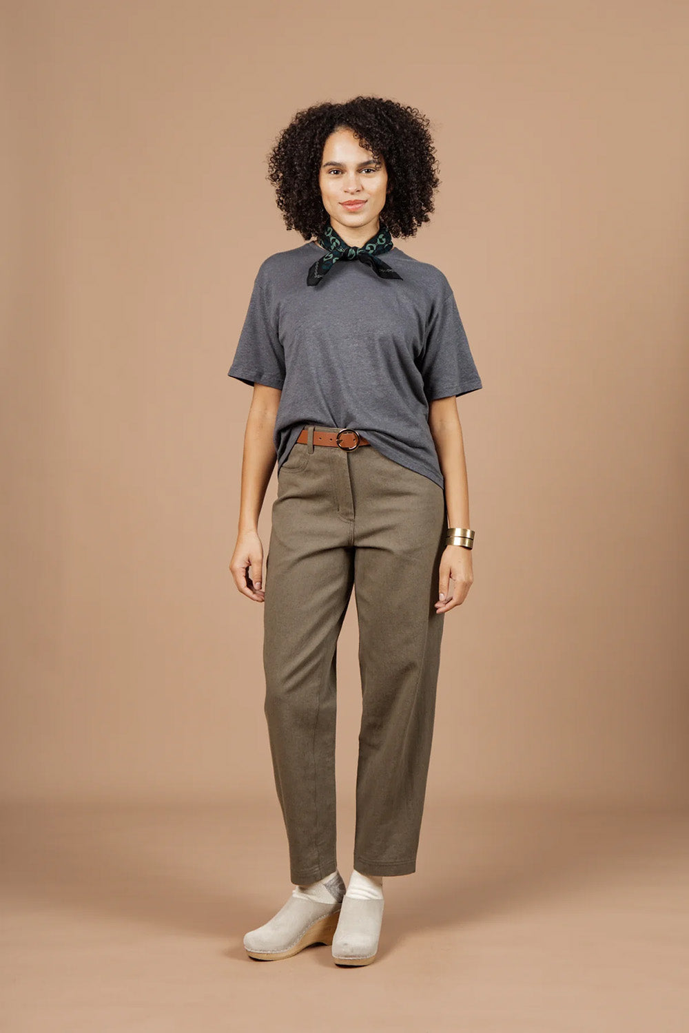 Bridge and Burn - Organic Hemp Boxy Tee - Slate Grey - Front