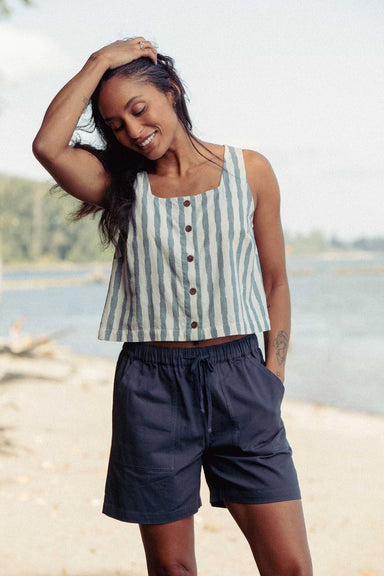 bridge and burn sadie tank beach stripe front