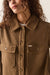 Brixton Bagby Jacket in Khaki Heather — Front detail view