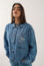 Brixton Barn Jacket in Light Stone Wash — Pocket detail view