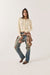 Brixton Bixby Lightweight Cardigan in Wax Paper — Full-body view