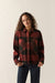 Brixton Bowery Soft Brushed Flannel in Dark Brick/Black — Front view