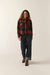 Brixton Bowery Soft Brushed Flannel in Dark Brick/Black — Full-body view