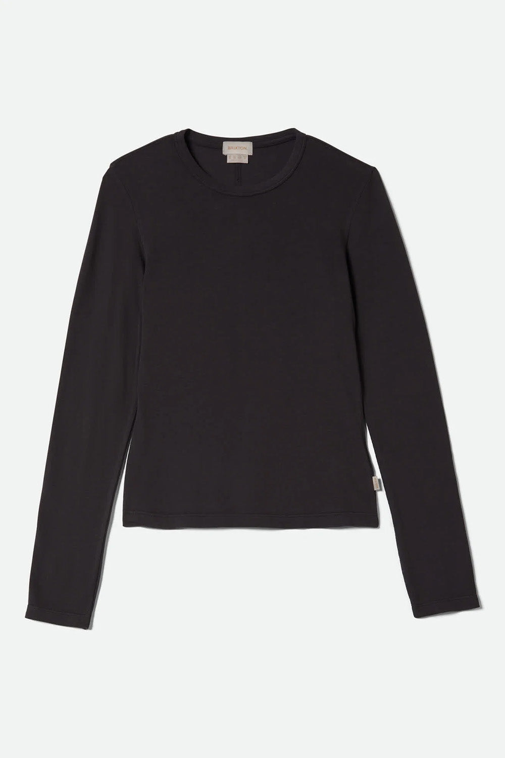 Brixton Carefree Long Sleeve Tee in Black — Front view