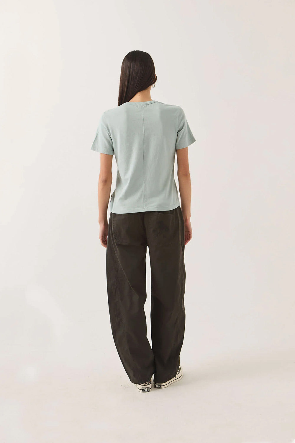 brixton carefree perfect tee in sea grass back view