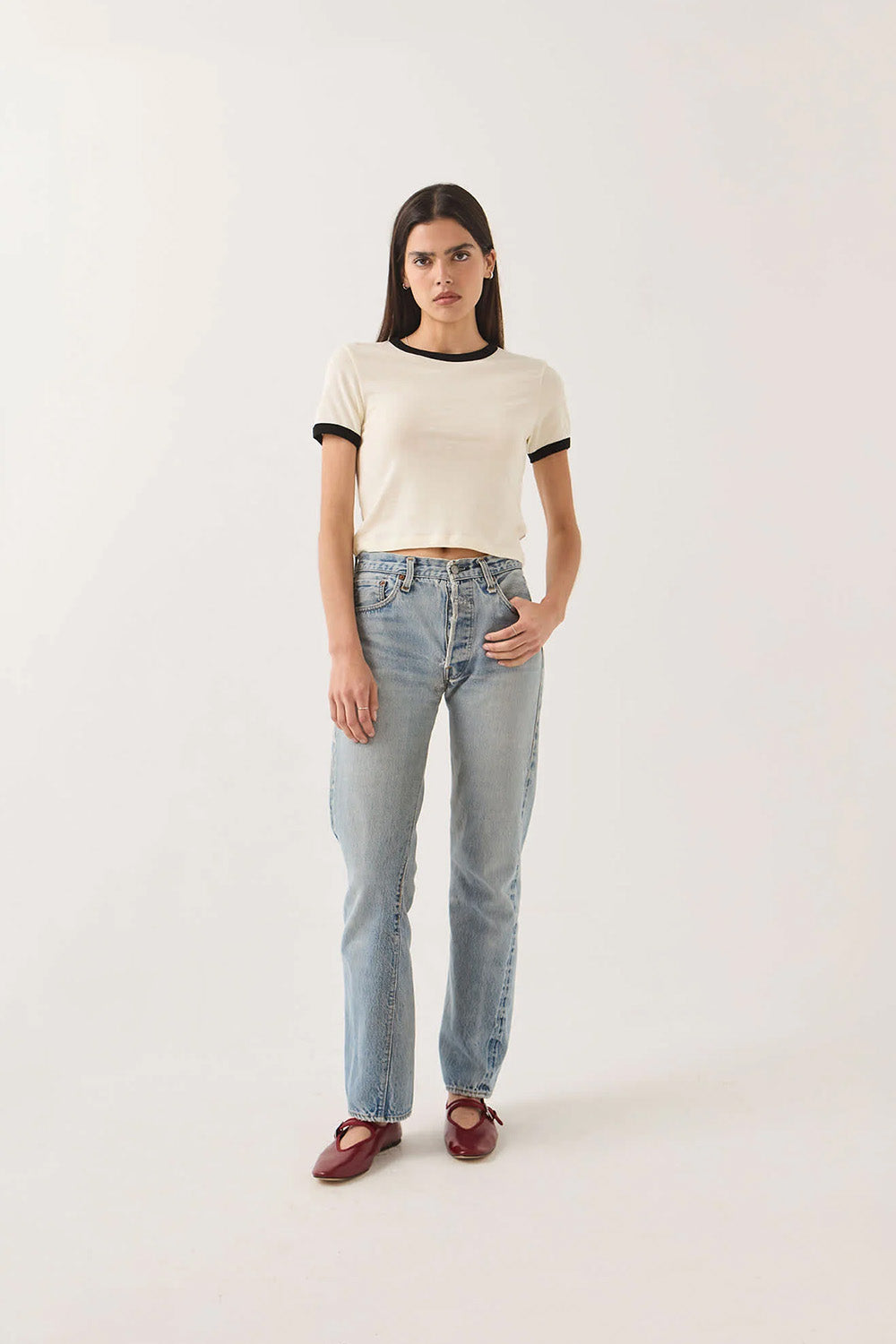 brixton-carefree-ringer-tee-off-white-black-front