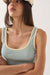 Brixton Ringer Organic Tank in Sea Grass/Waxed Paper — Detail view