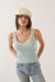 Brixton Ringer Organic Tank in Sea Grass/Waxed Paper — Profile view