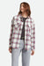 Brixton - Bowery Vintage LS Overshirt - Off White/Berring Sea/Red - Front
