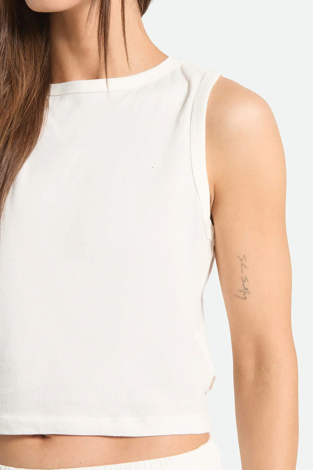 brixton carefree cropped tank off white detail