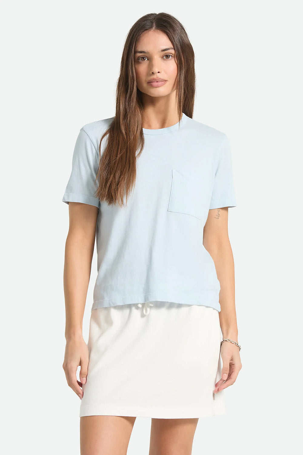 brixton carefree perfect tee blue aura front