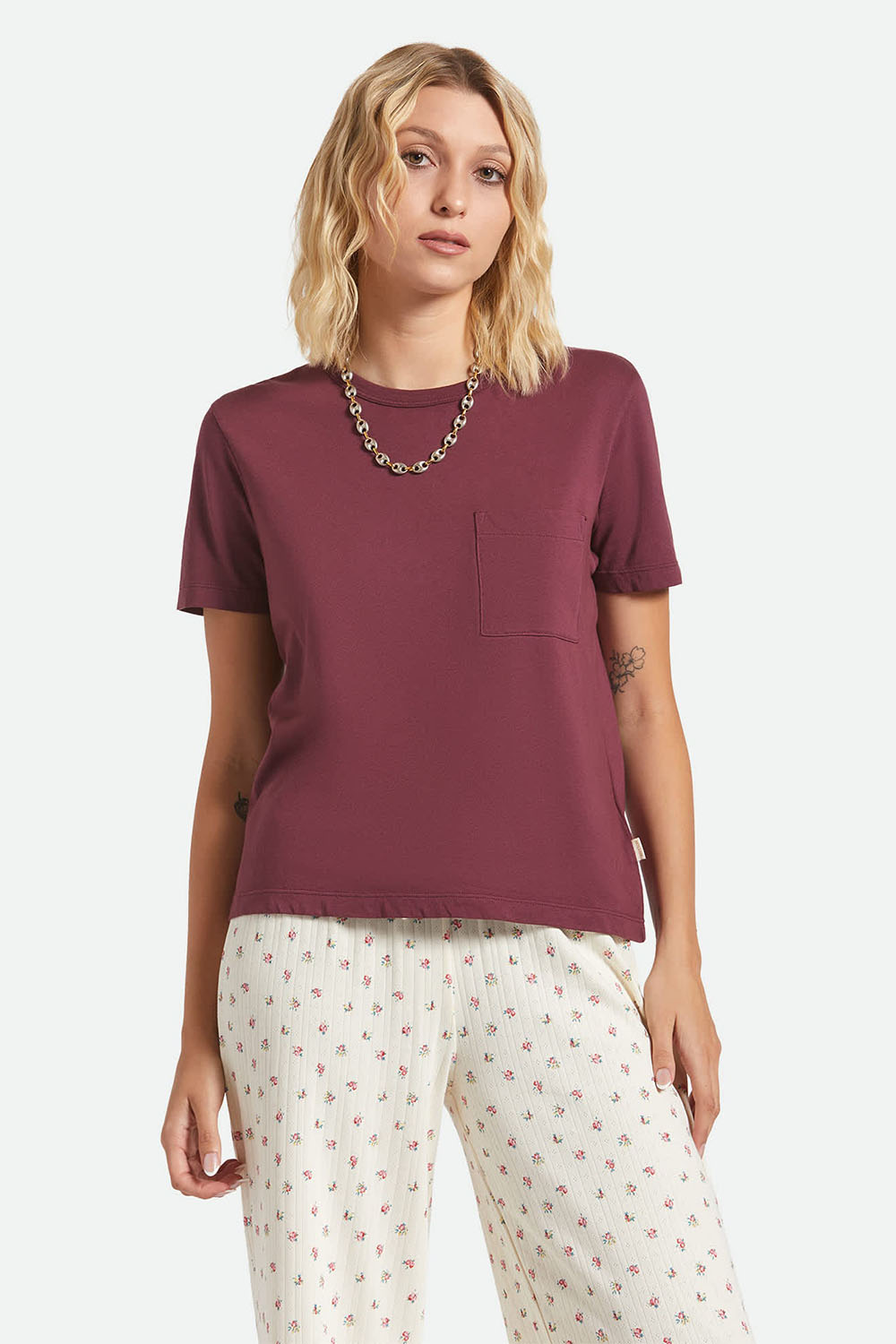 Brixton - Carefree Perfect Tee - Port - Front