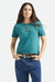 brixton carefree perfect tee washed mediterranean teal front