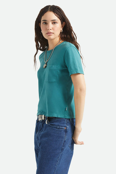 brixton carefree perfect tee washed mediterranean teal side