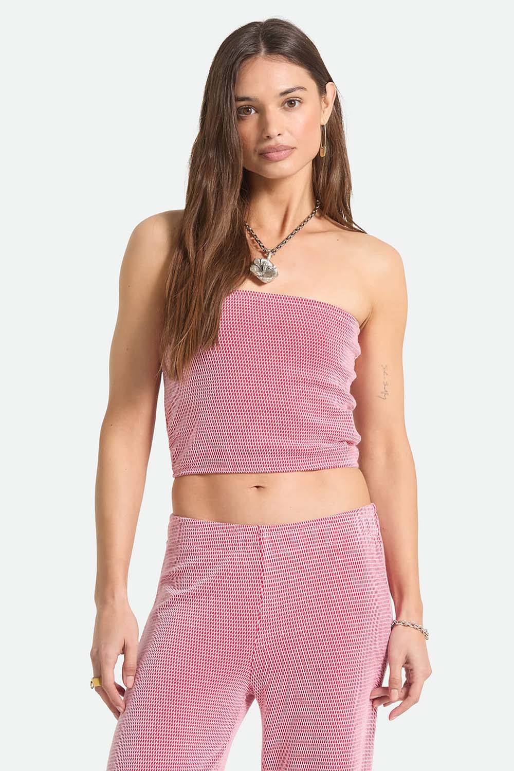 brixton hot to go tube top adrenaline white front