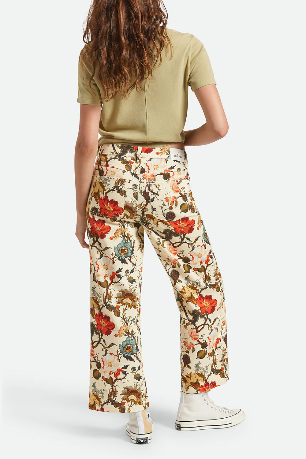 brixton margo cropped 5 pocket pant botanical floral back