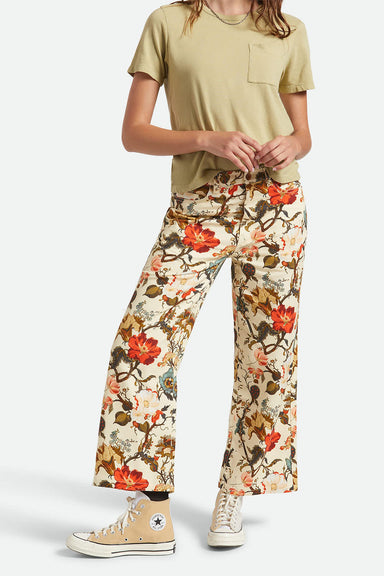 brixton margo cropped 5 pocket pant botanical floral front