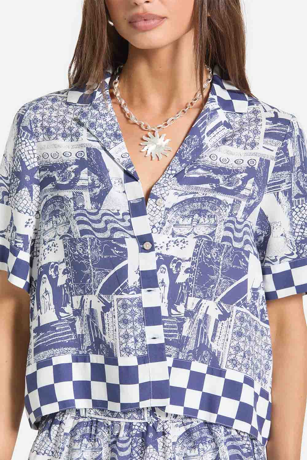 brixton o mar button down navy white collage detail