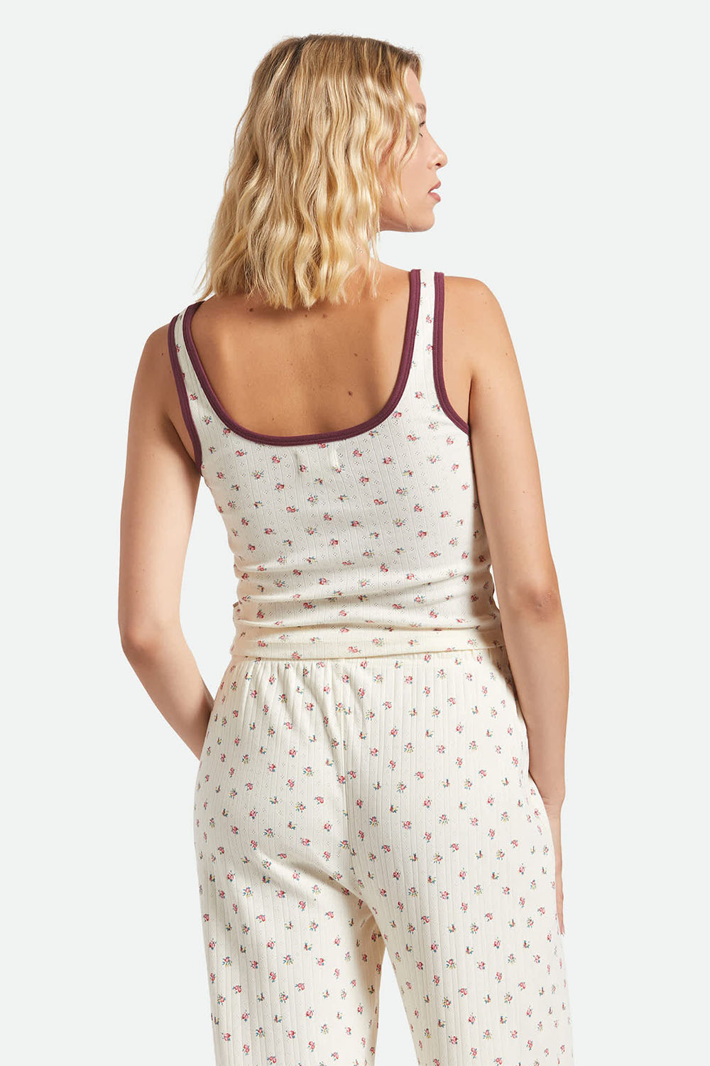 Brixton - Off Duty A-Tank - Floral Pointelle - Back