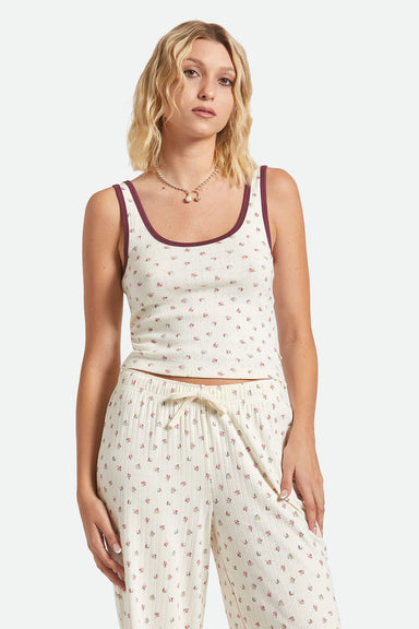 Brixton - Off Duty A-Tank - Floral Pointelle - Front
