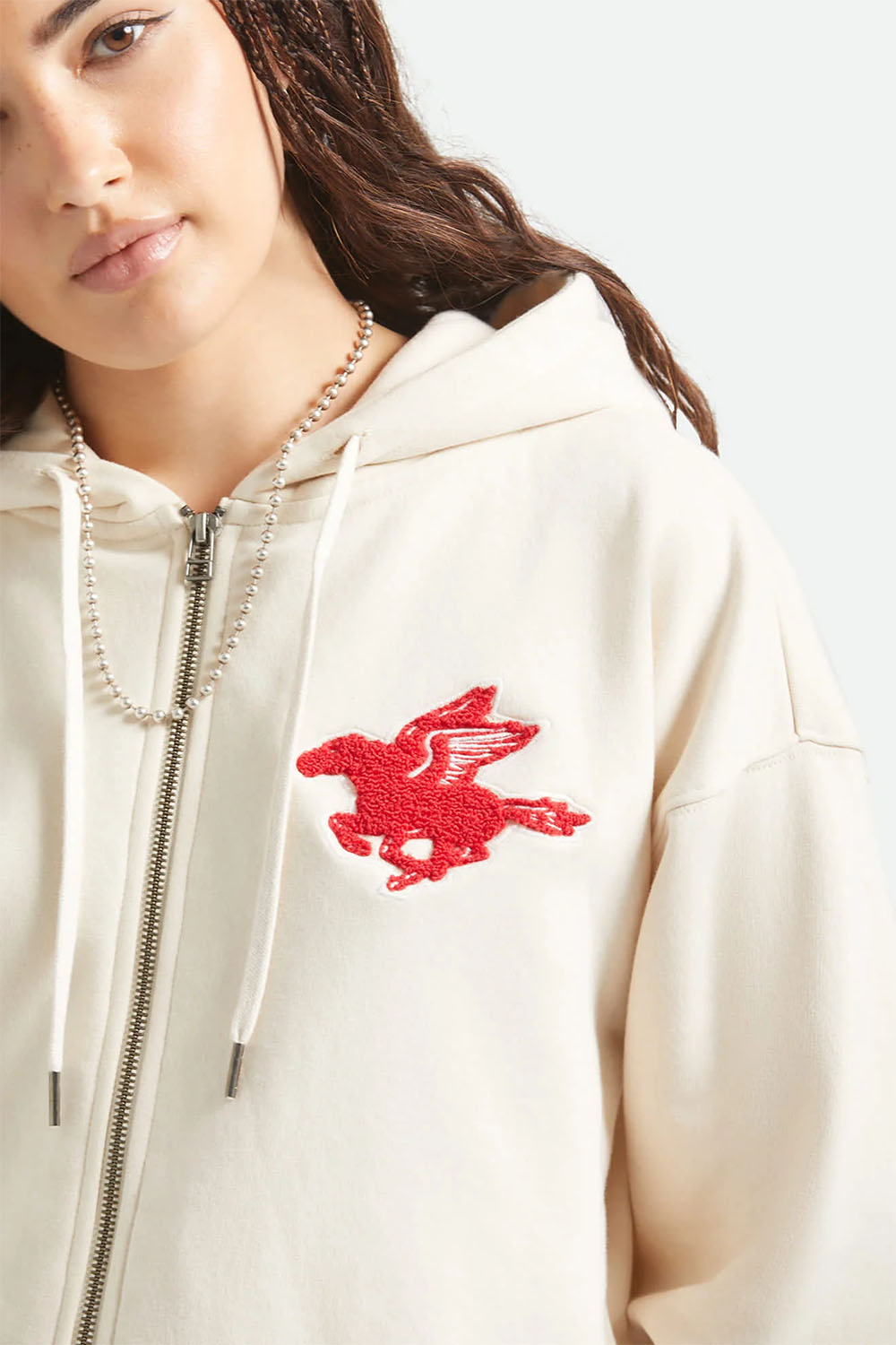 brixton pegasus zip hood whitecap detail