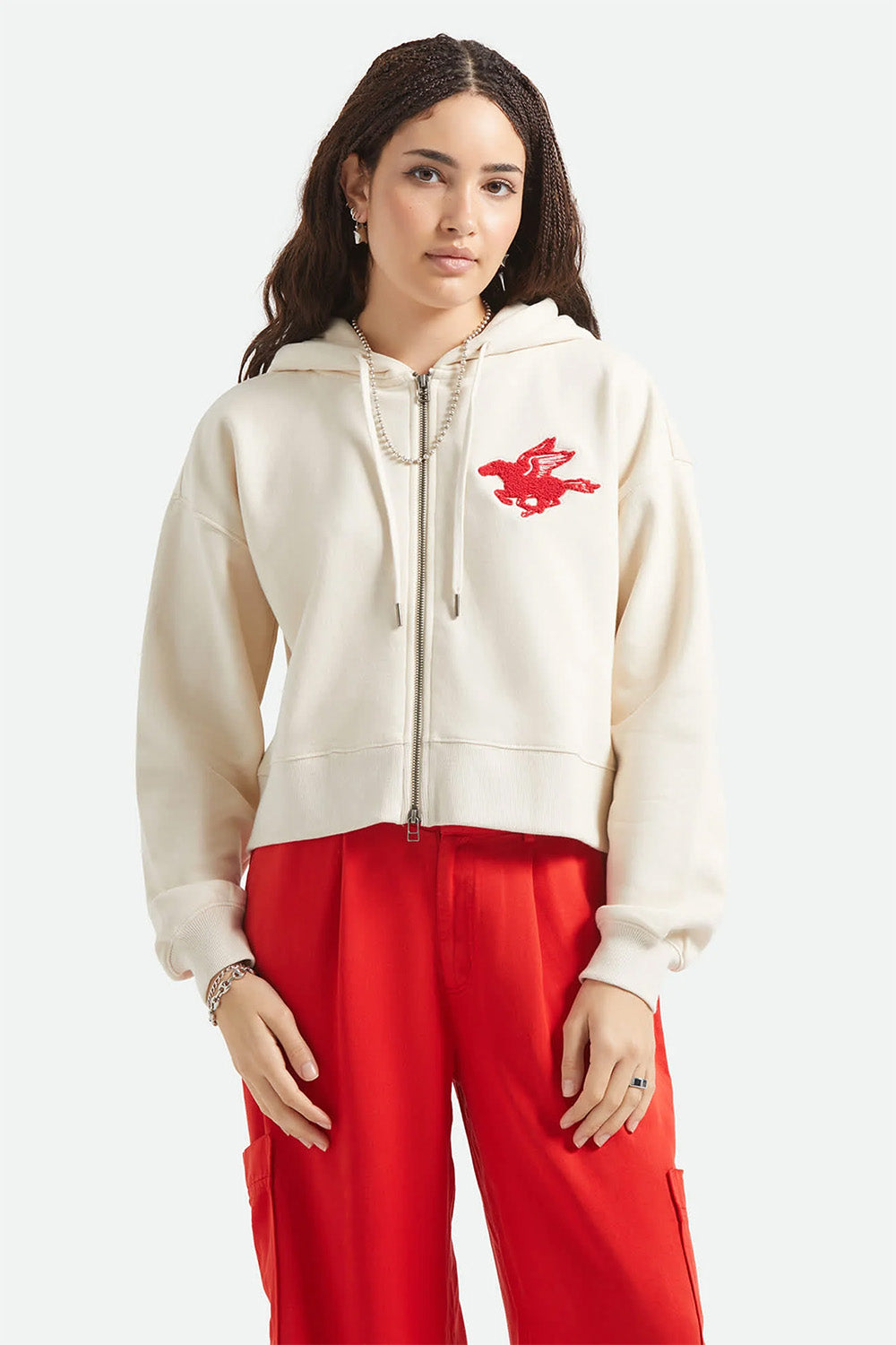 brixton pegasus zip hood whitecap front