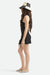 brixton ribbed cinch mini dress black off white side