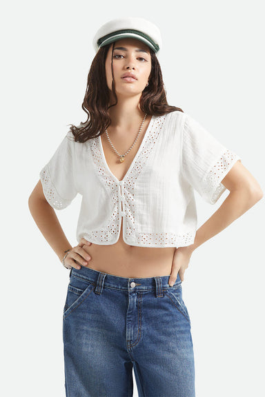 brixton seaside eyelet top off white eyelet front