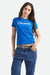 brixton thank you slim crew tee sunrise blue front
