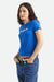 brixton thank you slim crew tee sunrise blue profile