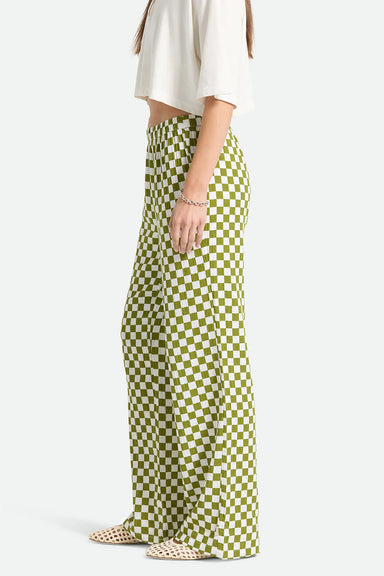 brixton the lola lounge pant sublime green check side