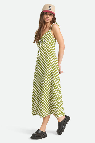 brixton the tie dress sublime green check profile