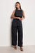 Good American - Twill Parachute Pants - Black - Front