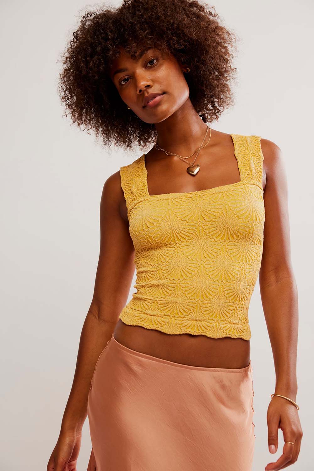 Free People - Love Letter Cami - Golden Latte - Front